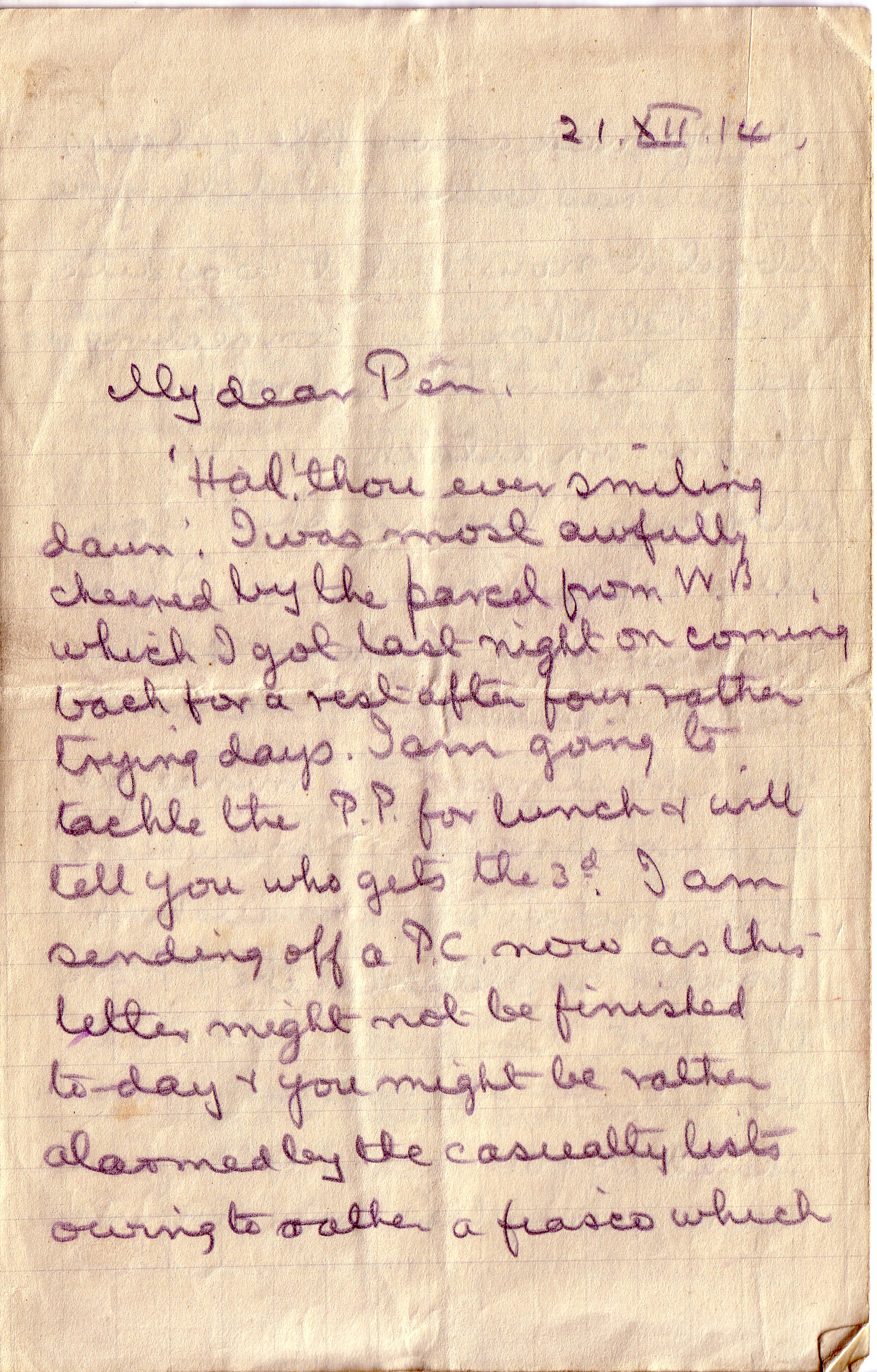 front of first sheet