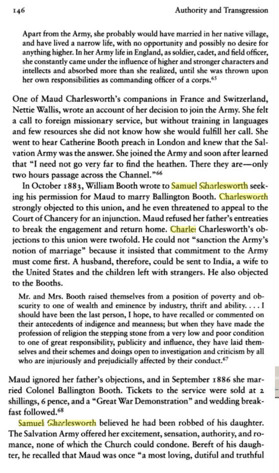 Maud Charlesworth's marriage