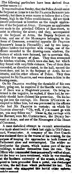 Times report of Burdett riots
