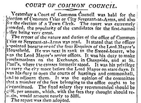Samuel Beddome - Sarjeant of arms
