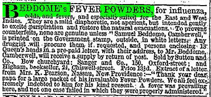 advery for Beddome's powders