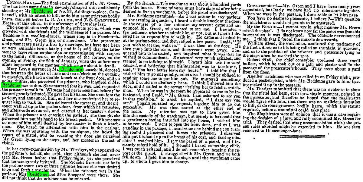account of shooting