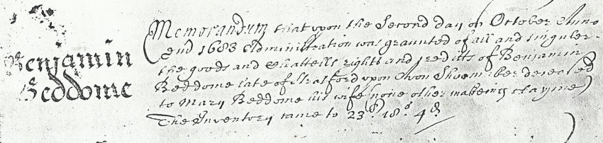 Will of Benjamin Beddome of Stratford
