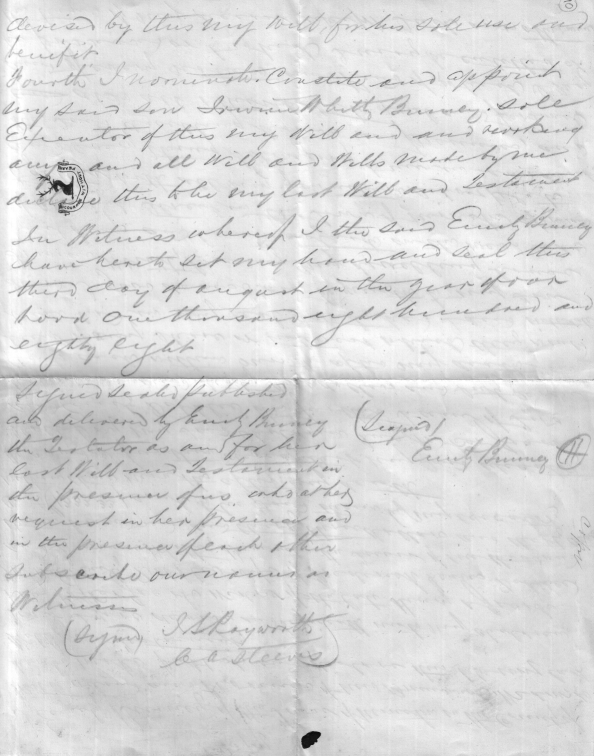 Emily Binney's will - page 2