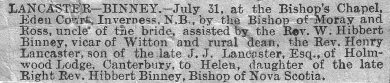 Helen Binney's wedding news clipping