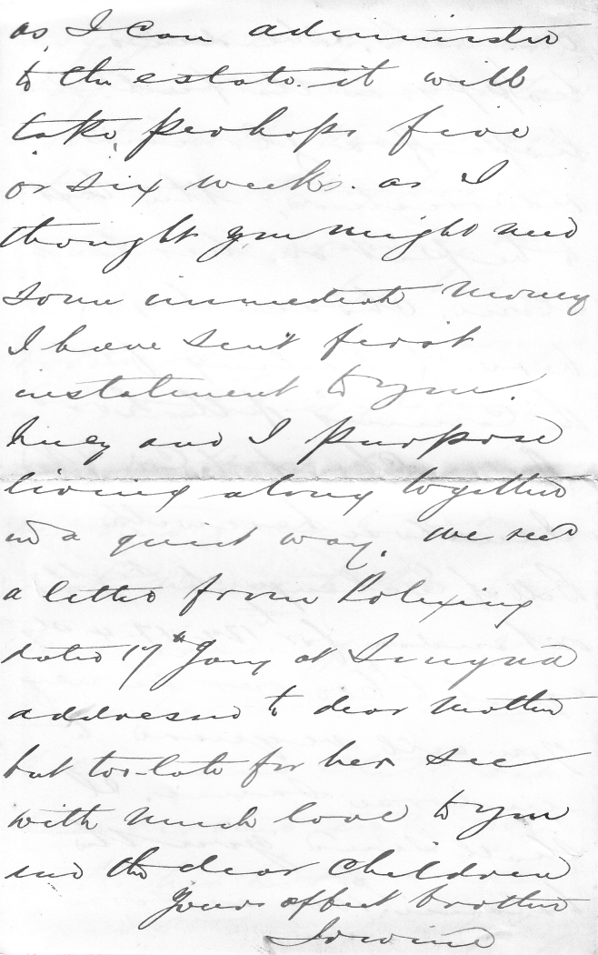 Second letter from Irwine Binney - page 4