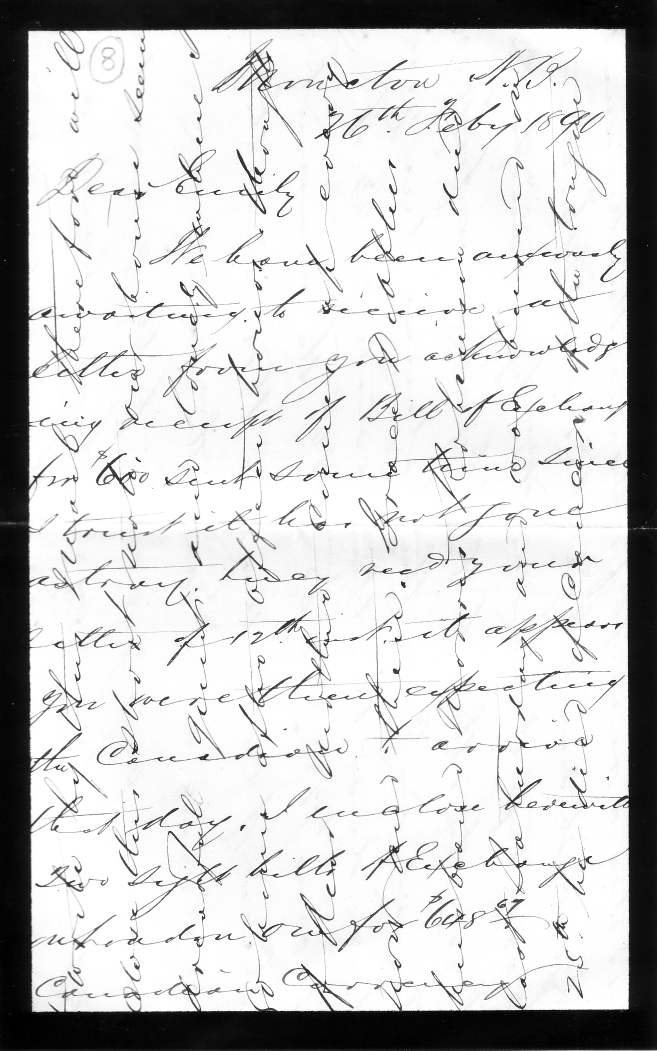 Fourth letter from Irwine Binney - page 1