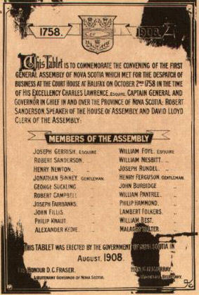 Plaque commenorating first General Assembly