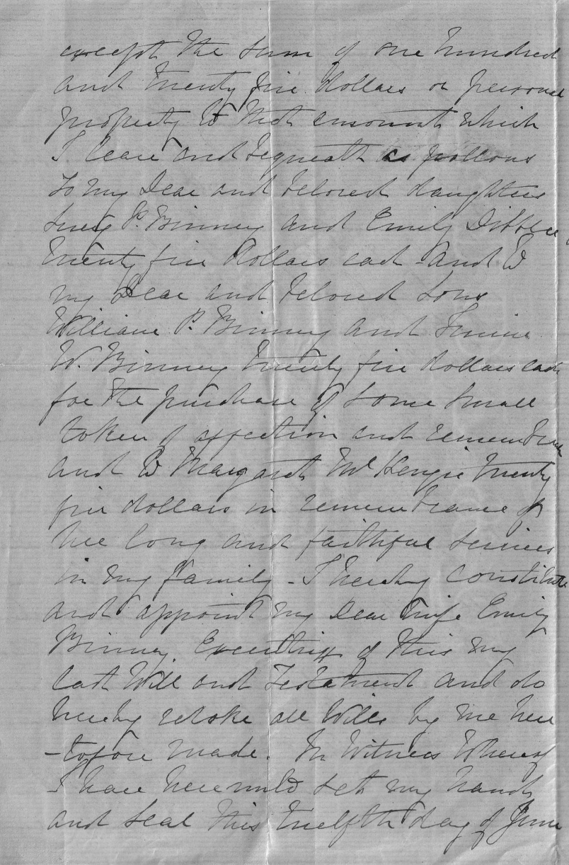 Stephen Binney's will - page 2