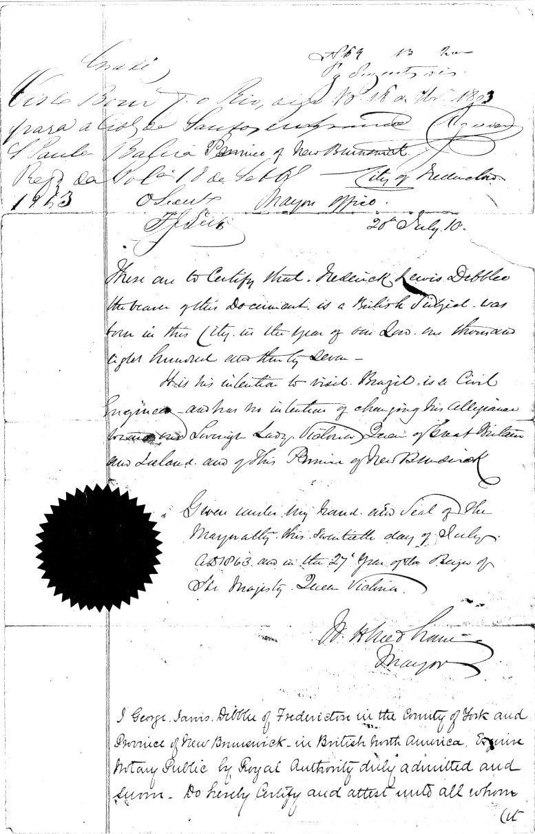 Passport from Canada to Brazil