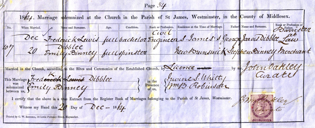 Marriage certificate