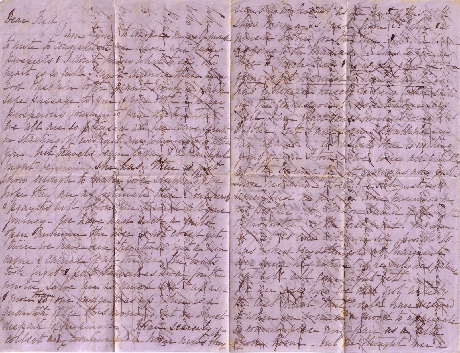 Letter from Frederick Dibblee's sister