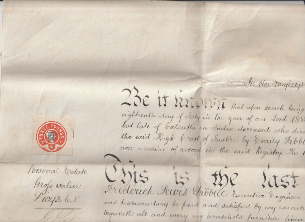 Frederick Dibblee's will