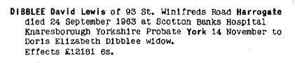 David Lewis Dibblee Probate
