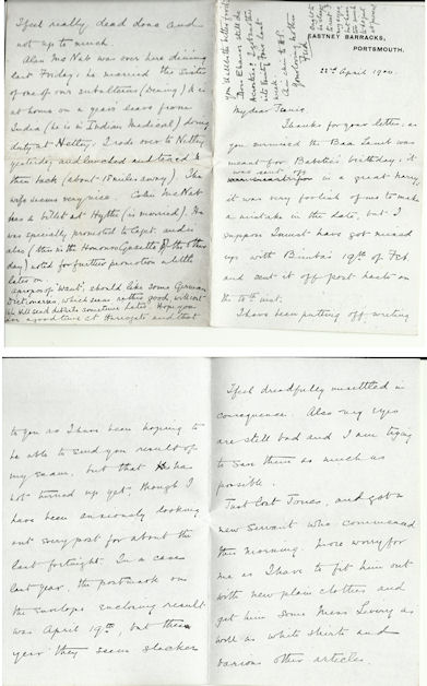 Letter from Frederick Dibblee to his sister