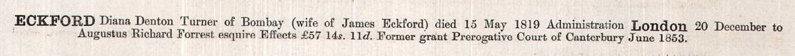 Probate of Diana Eckford