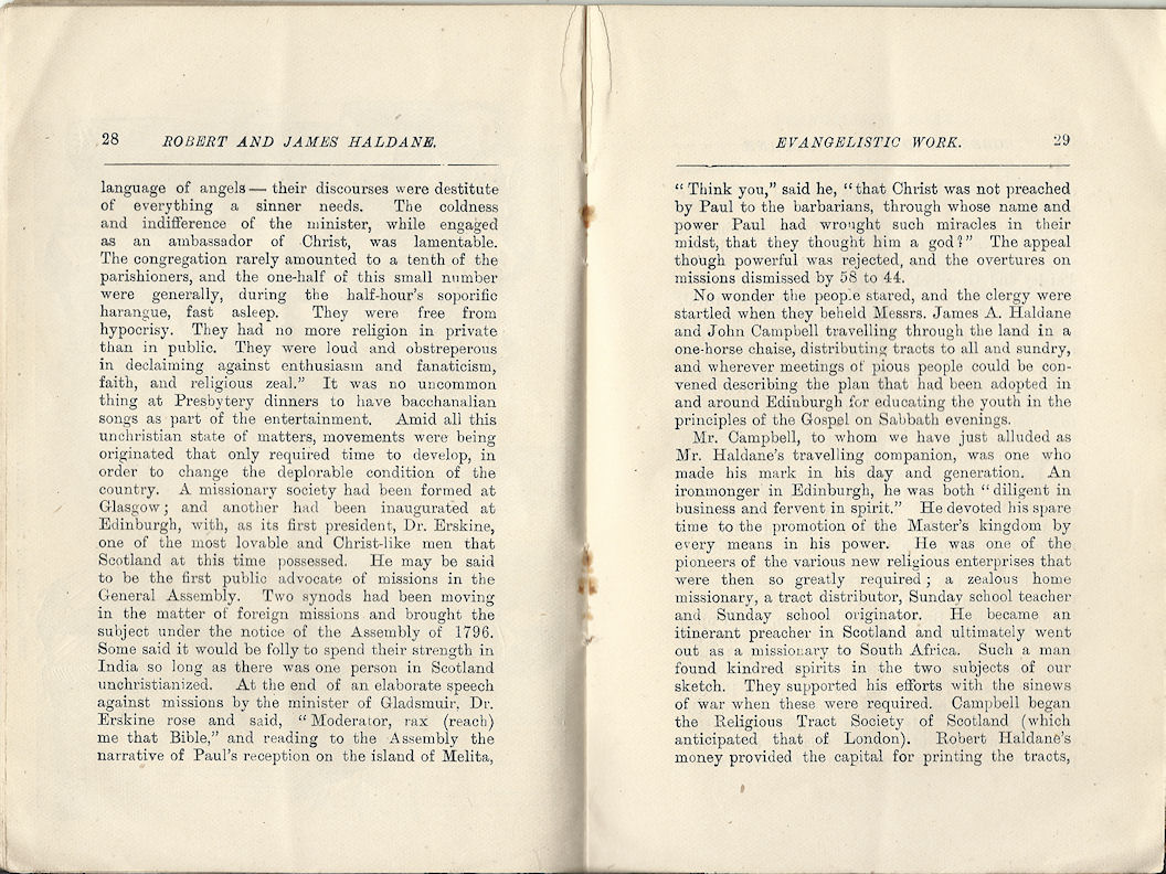 Robert and James Haldane booklet