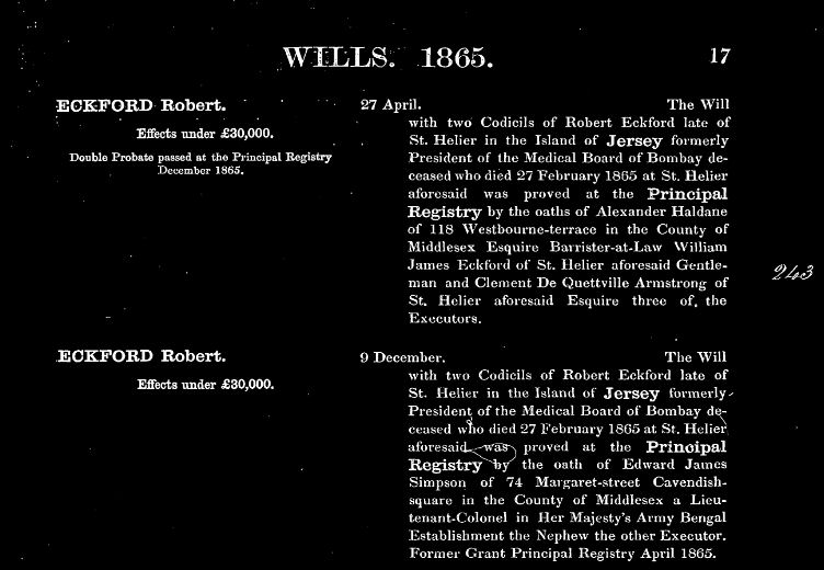 Probate of Robert Eckford