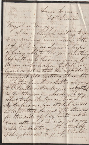 Letter from Andrew Geddes to sister
