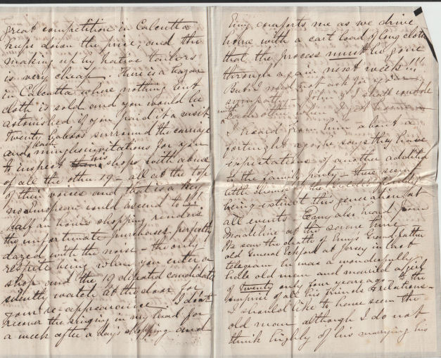 Letter from Andrew Geddes to sister