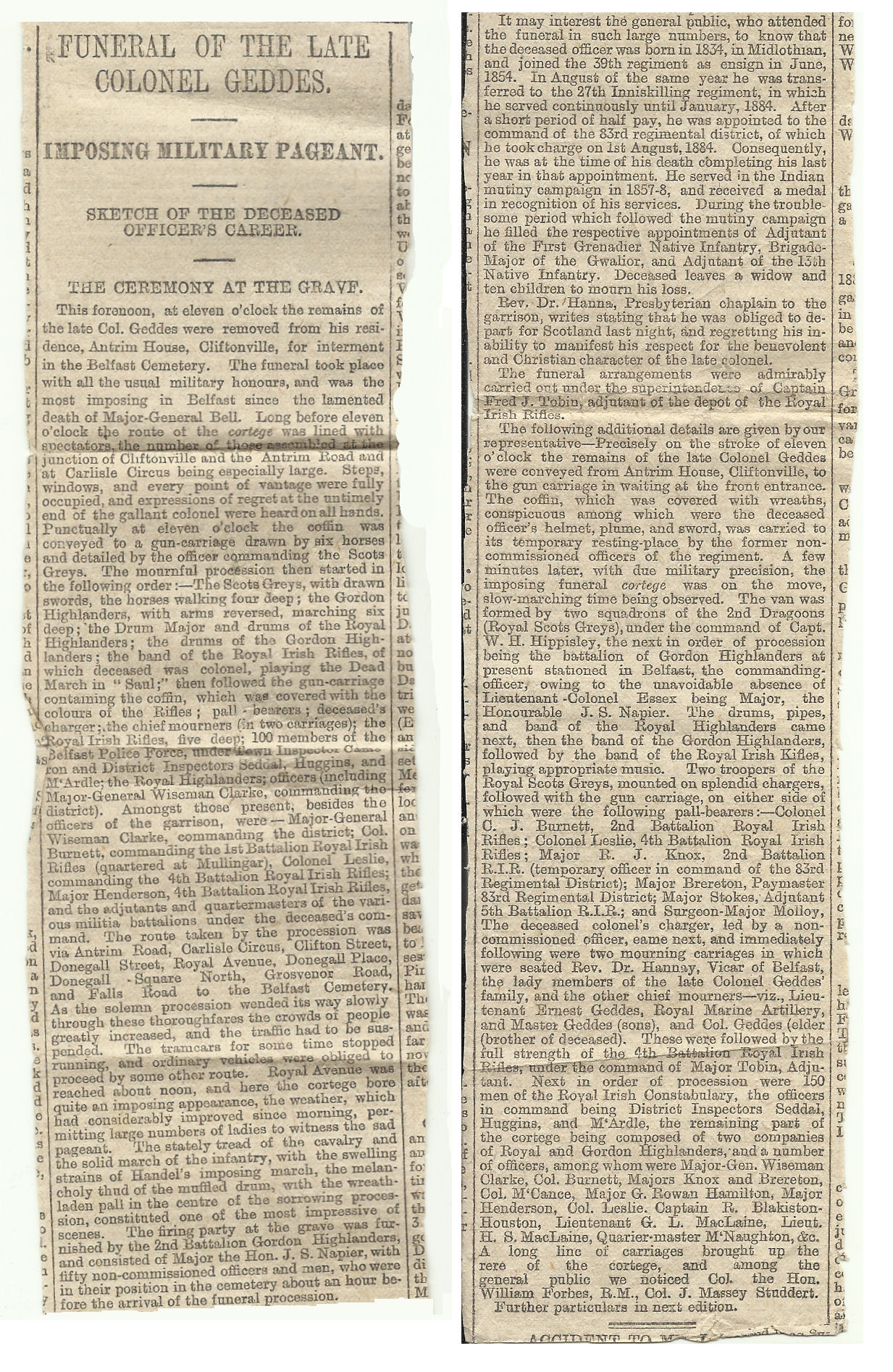 Funeral of Andrew David Geddes