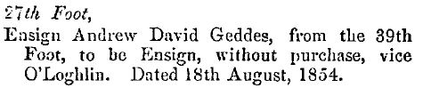 Andrew David Geddes to Ensign