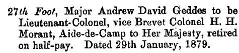 Andrew David Geddes to Lt.Colonel