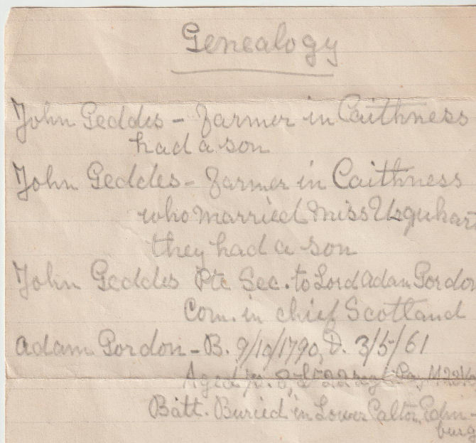 Geddes Genealogy