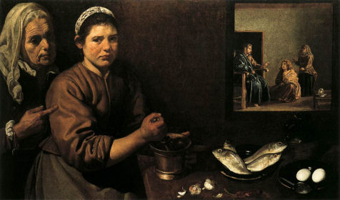 c. 1620 Christ in the House of Martha and Mary by Diego Velazquez (1599-1660)