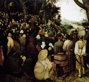 1566 The Sermon of St John the Baptist (detail) by Pieter Bruegel the Elder (c.1525-1569)