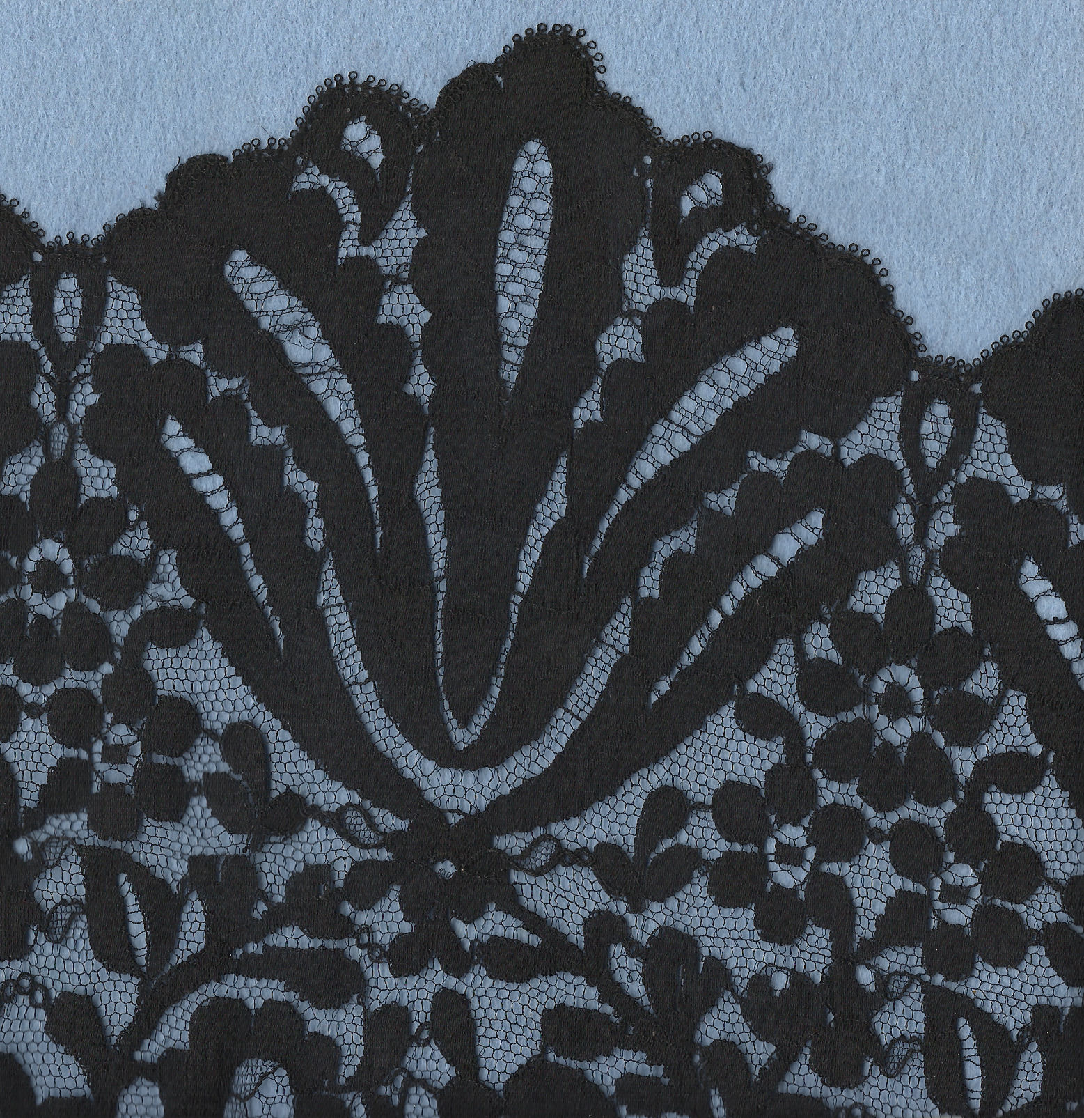 Black machine lace shawl