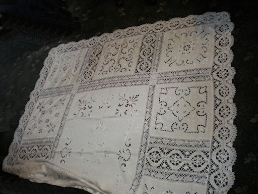 Black machine lace shawl