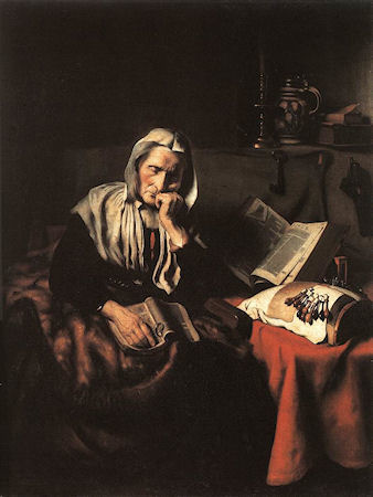 Old Woman Dozing by Bernhard Keil