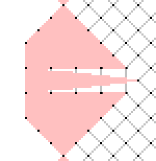 Torchon half stitch stemless scallop