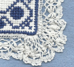 Gathering lace round a corner