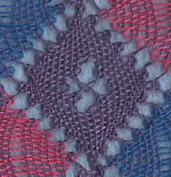 Cloth stitch and half stitch chevron pointing down