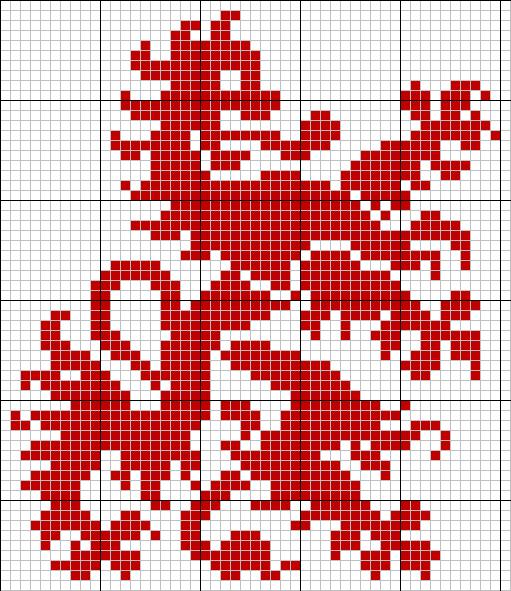 Lion tapestry pattern reversed