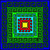 Greek key corners pattern