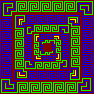 Greek key corners pattern