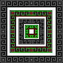 Greek key corners pattern