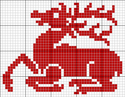 Sitting stag tapestry pattern