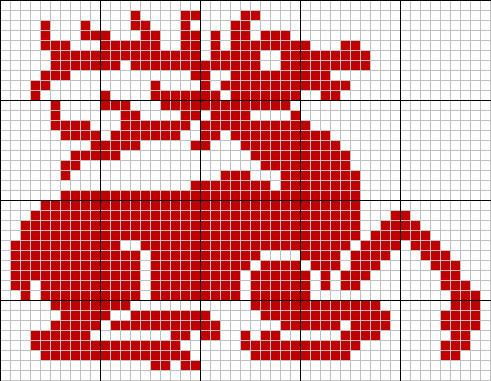 Sitting stag tapestry pattern reversed