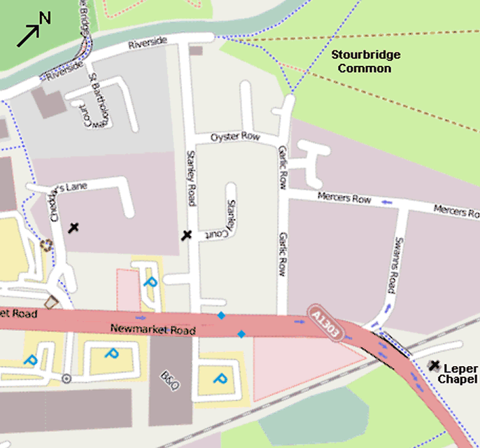 Map of modern area