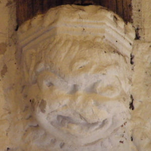 Carving on corbel