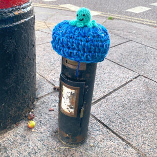 Yarn bombing on letter box