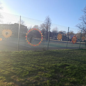 Yarn bombing on Jesus Green