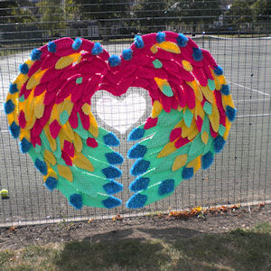 Yarn bombing on Jesus Green