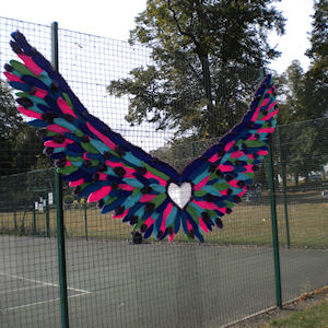 Yarn bombing on Jesus Green