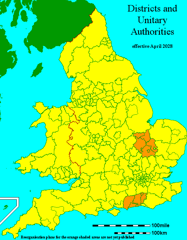 Map of English and Welsh Districts